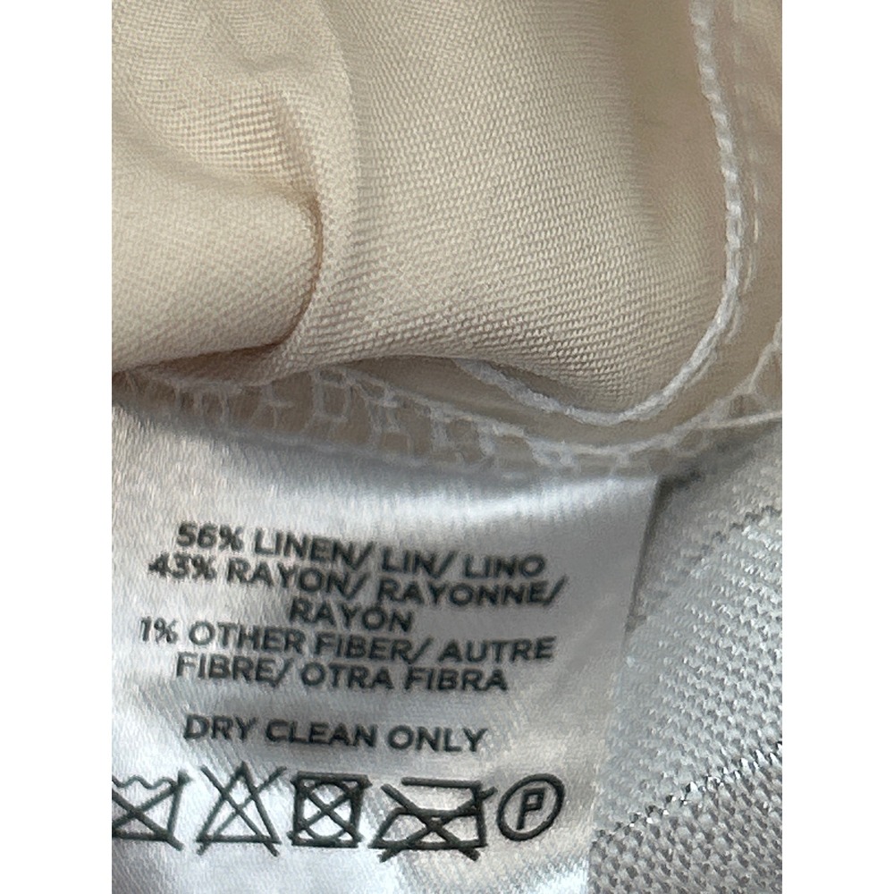 LOFT‎ Pants Womens XLT Beige White Metallic Thread Striped Wide Leg Linen Blend - Picture 4 of 8